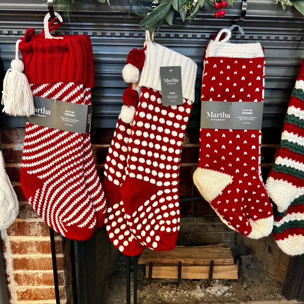 NWT Martha Stewart Christmas Stocking SET OF TWO
